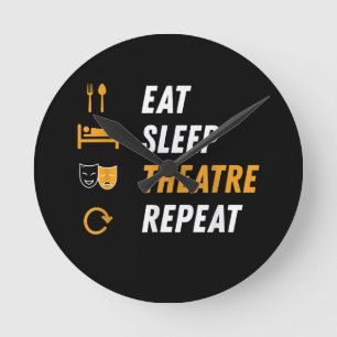 Reloj Redondo Mediano Repetición del Teatro Sleep Eat - Gráfica musical