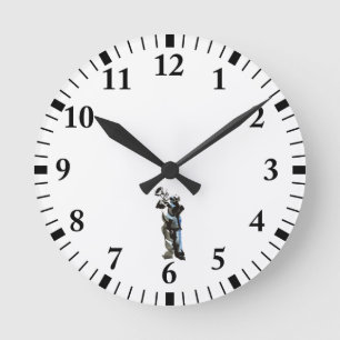 Reloj Redondo Mediano Reproductor de trompeta