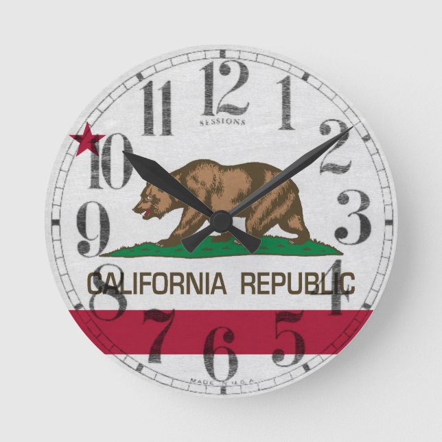 Reloj Redondo Mediano República de California (Anverso)