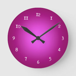 Reloj Redondo Mediano Resplandor rosado