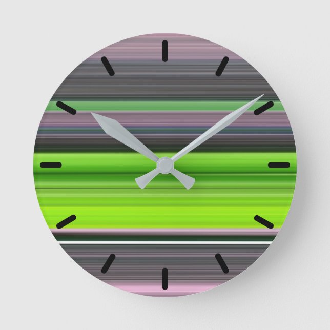Reloj Redondo Mediano Resumen #1: Lime y gris (Anverso)