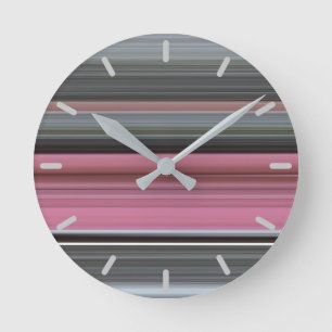 Reloj Redondo Mediano Resumen #1: Rosa y gris