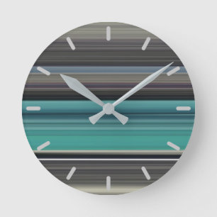 Reloj Redondo Mediano Resumen #1: Verde azulado y gris