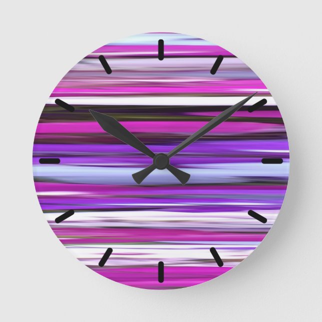 Reloj Redondo Mediano Resumen #2: Desenfoque morado (Anverso)