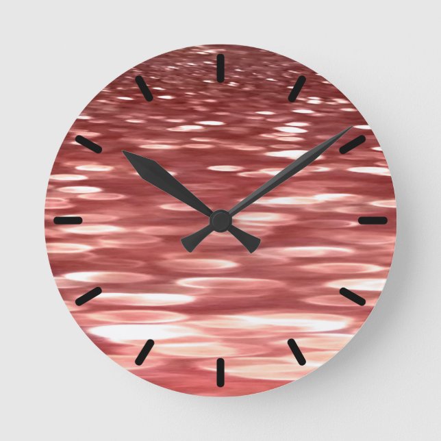 Reloj Redondo Mediano Resumen #2: Desenfoque rojo (Anverso)