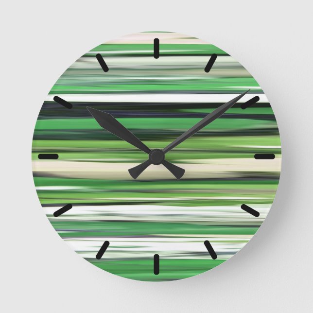 Reloj Redondo Mediano Resumen #2: Desenfoque verde (Anverso)