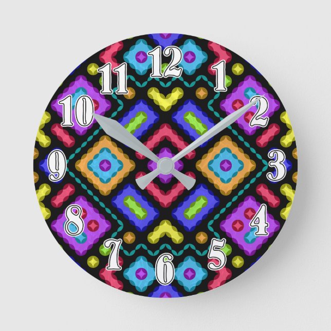 Reloj Redondo Mediano Resumen alargado (Anverso)