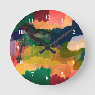 Reloj Redondo Mediano Resumen colorido
