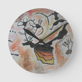 Reloj Redondo Mediano Resumen de arte rupestre