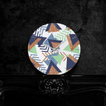 Reloj Redondo Mediano Resumen de color de los años 80 | Rosa de la marin<br><div class="desc">abstractart Frisky, juguetón arte pop contemporáneo geométrico abstracto contemporáneo y moderno en una divertida princesa pastel azul, coral, verde cal y púrpura ultravioleta de la trippy paleta de Living Coral que celebra los años 90 y 80 con gráficos retro totalmente asombrosos. El estilo Memphis aleatorio de los años 80 y...</div>