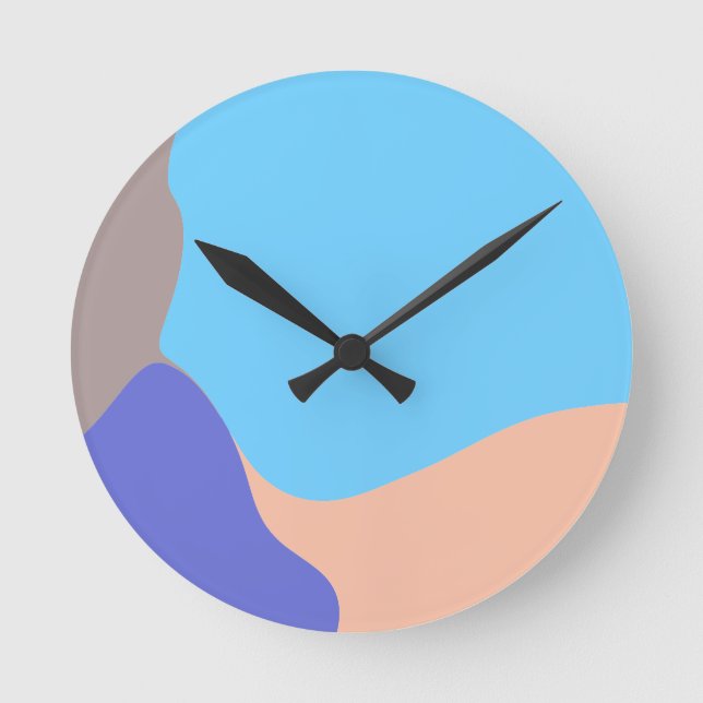 Reloj Redondo Mediano Resumen de formas orgánicas (Anverso)