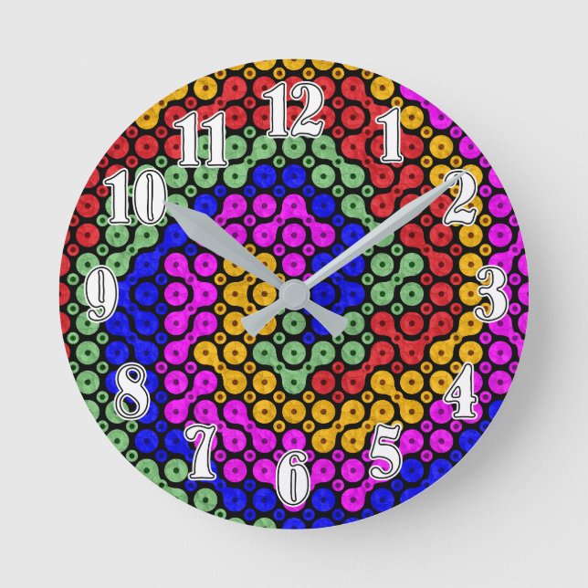 Reloj Redondo Mediano Resumen de Hues entrelazados (Anverso)