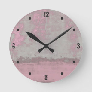 Reloj Redondo Mediano Resumen de mago gris rústico moderno