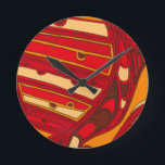 Reloj Redondo Mediano Resumen de paneles Naranjas<br><div class="desc">Un sueño surrealista,  estos paneles naranjas abstractos de colores vivos parecen cera derretida que fluye a través de un lienzo. Una creación de Jennifer Goldberger,  este trabajo es asombroso en su uso imaginativo del color y las líneas. ¡Elige la tuya!</div>