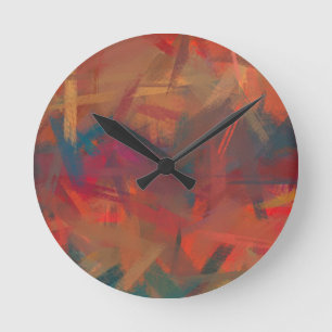 Reloj Redondo Mediano Resumen de pintura colorida #2