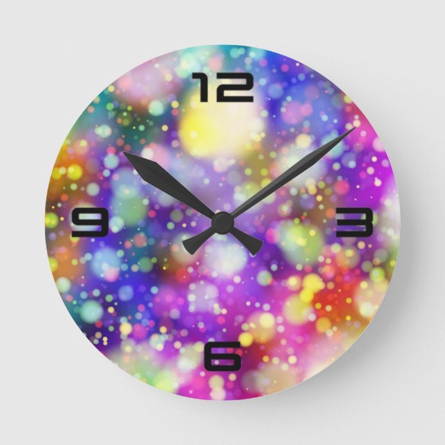 Reloj Redondo Mediano Resumen Diseño de Bokeh (Anverso)