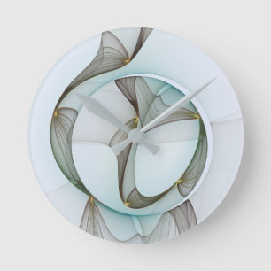 Reloj Redondo Mediano Resumen Elegancia dorada turquesa moderna