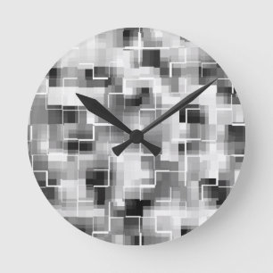 Reloj Redondo Mediano Resumen Gris blanco negro