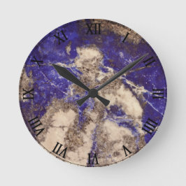 Reloj Redondo Mediano Resumen Lapis Lazuli Blue Granite