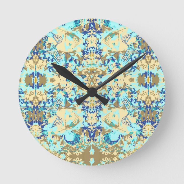 Reloj Redondo Mediano Resumen Patrón étnico excluyente (Anverso)