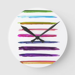 Reloj Redondo Mediano Resumen Pintura Colorida Pintura Pintura Pincel