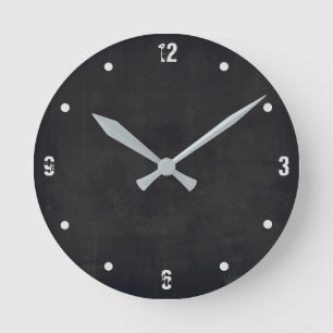 Reloj Redondo Mediano Resumen ruso elegante y moderno negro