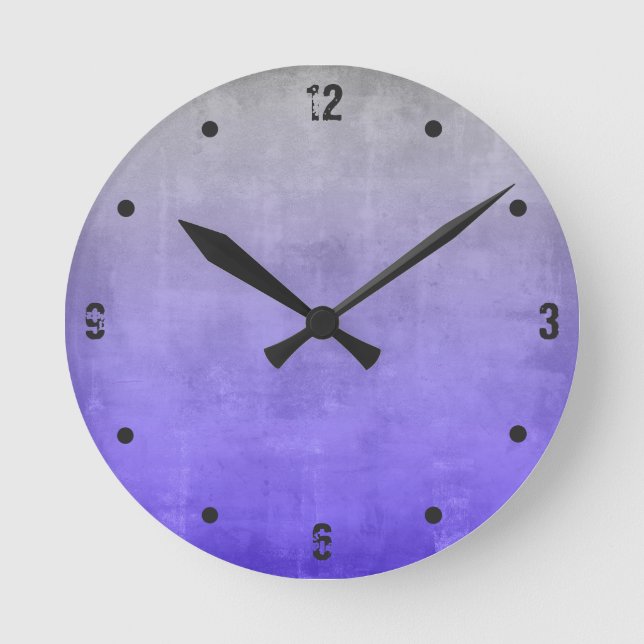Reloj Redondo Mediano Resumen ruso morado gris azul moderno ruso (Anverso)