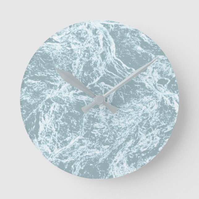Reloj Redondo Mediano Resumen Turquesa De Luz Pastel (Anverso)