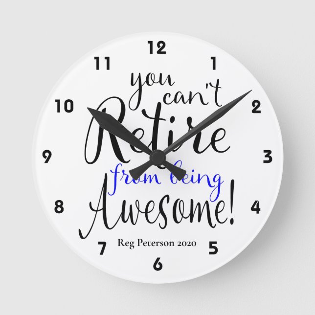 Reloj Redondo Mediano Retiro de la Oficina de Policía Línea Azul delgada (Anverso)