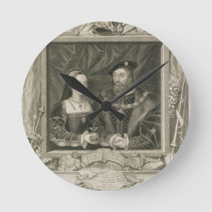 Reloj Redondo Mediano Retrato de 1496-1533) reinas de Maria (de Francia,