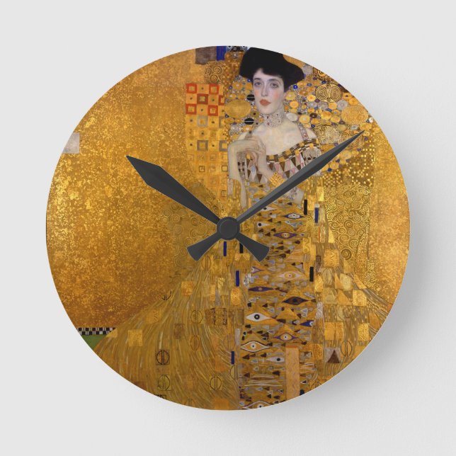 Reloj Redondo Mediano Retrato de Adele Bloch-Bauer por Gustav Klimt 1907 (Anverso)