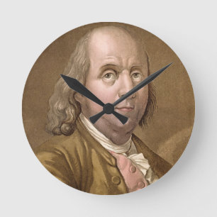 Reloj Redondo Mediano Retrato de Benjamin Franklin (1706-90), del 'Le