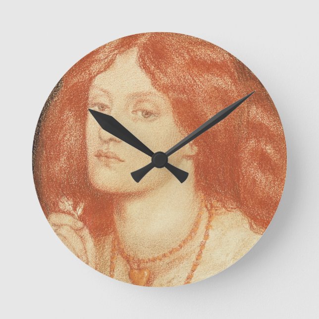 Reloj Redondo Mediano Retrato de Elizabeth Siddal (1834-62), 1860 (rojo (Anverso)
