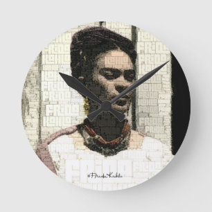 Reloj Redondo Mediano Retrato de la materia textil de Frida Kahlo