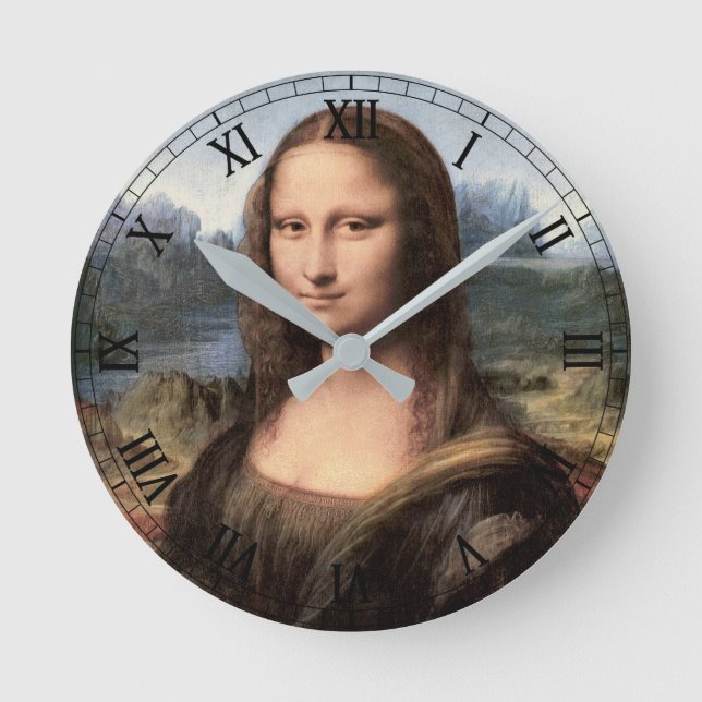 Reloj Redondo Mediano Retrato de Mona Lisa / Pintura (Anverso)