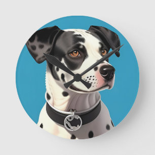 Reloj Redondo Mediano Retrato de Perro Dálmata