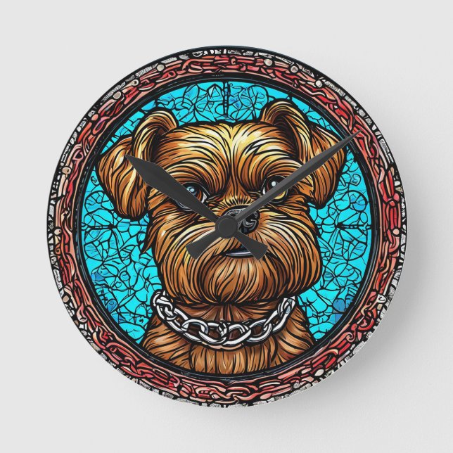 Reloj Redondo Mediano Retrato de perro lindo (Anverso)