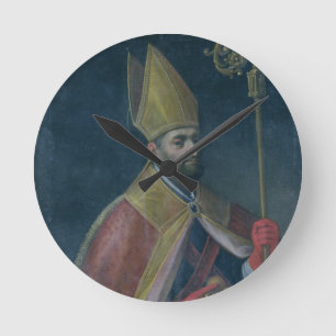 Reloj Redondo Mediano Retrato de San Nicolás, 1700 (aceite en lona)