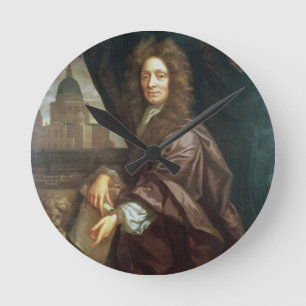 Reloj Redondo Mediano Retrato de sir Christopher Wren (aceite en lona)