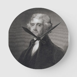 Reloj Redondo Mediano Retrato de Thomas Jefferson, grabado por el Br de