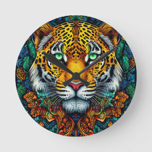 Reloj Redondo Mediano Retrato de tigre