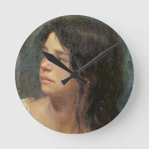 Reloj Redondo Mediano Retrato de un chica oscuro-haired, 1867