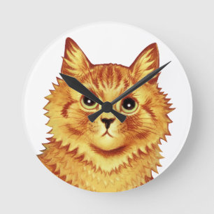 Reloj Redondo Mediano Retrato de un gato naranja por Louis Wain