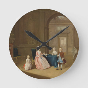 Reloj Redondo Mediano Retrato de un grupo de niños, c.1743 (petróleo sob