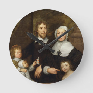 Reloj Redondo Mediano Retrato de una familia, probablemente de que de