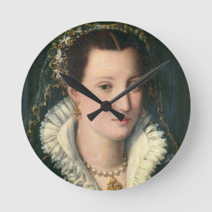 Reloj Redondo Mediano Retrato de una señora (aceite en el panel) 2