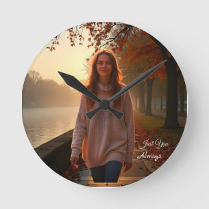 Reloj Redondo Mediano Retrato personalizado de ella: un regalo especial 