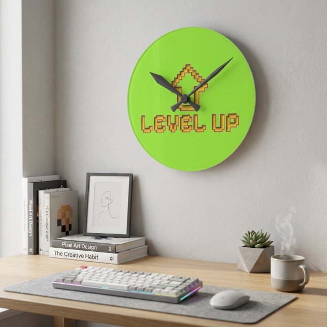 Reloj Redondo Mediano Retro 8-Bit EASY Wall Clock - Lime Green (Subido por el creador)