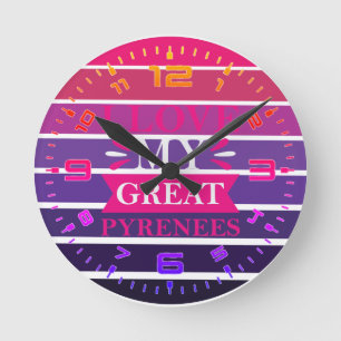 Reloj Redondo Mediano Retro Amo Mis Pirineos