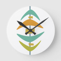 Retro Boomerang Aqua Naranja Green Mid Century